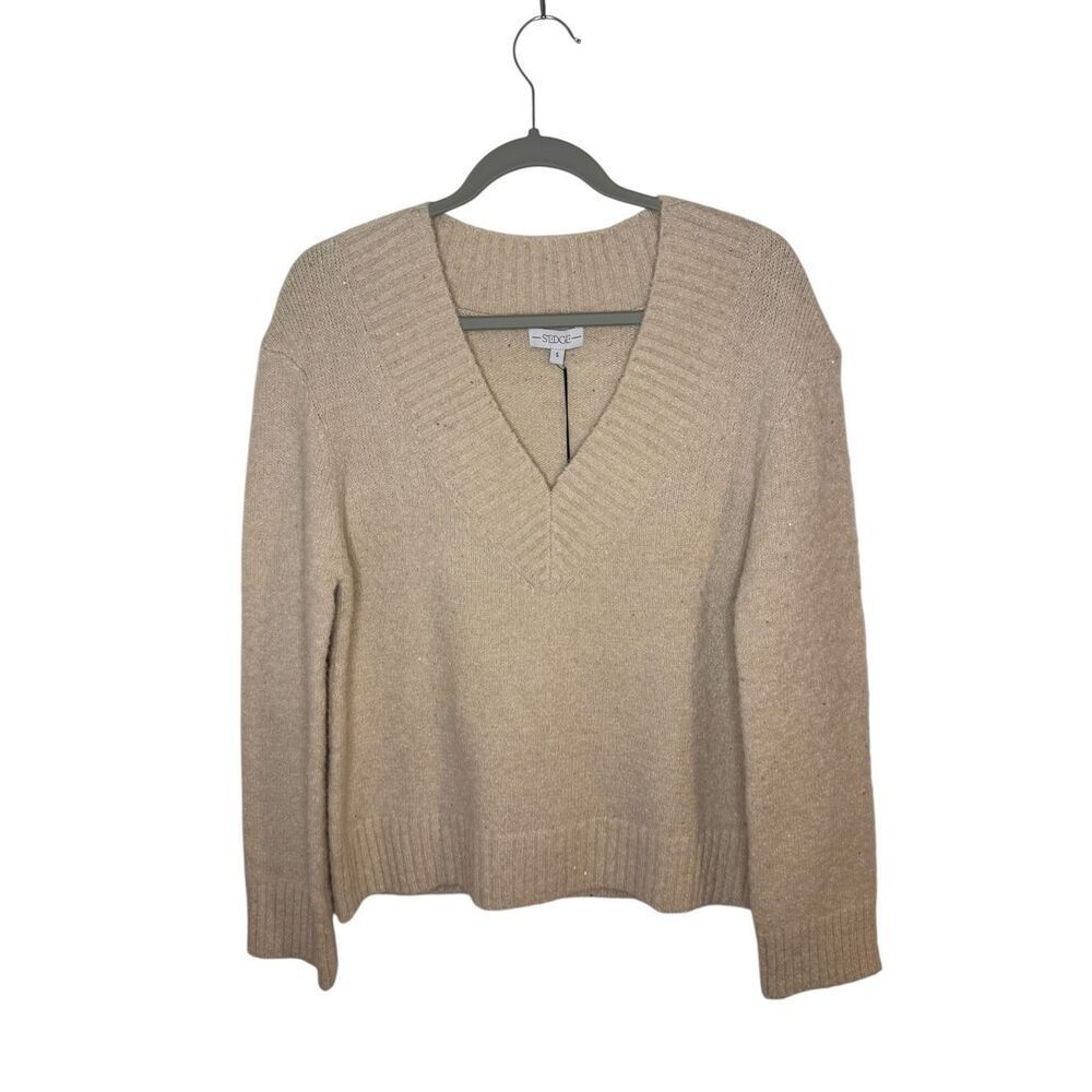 Sedge Apparel Chiffon Stowe Sweater V‎ Neck Size Small NWT